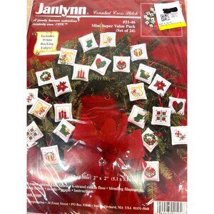 Janlynn Christmas Mini Ornaments Counted Cross Stitch Kit 24 Festive Designs